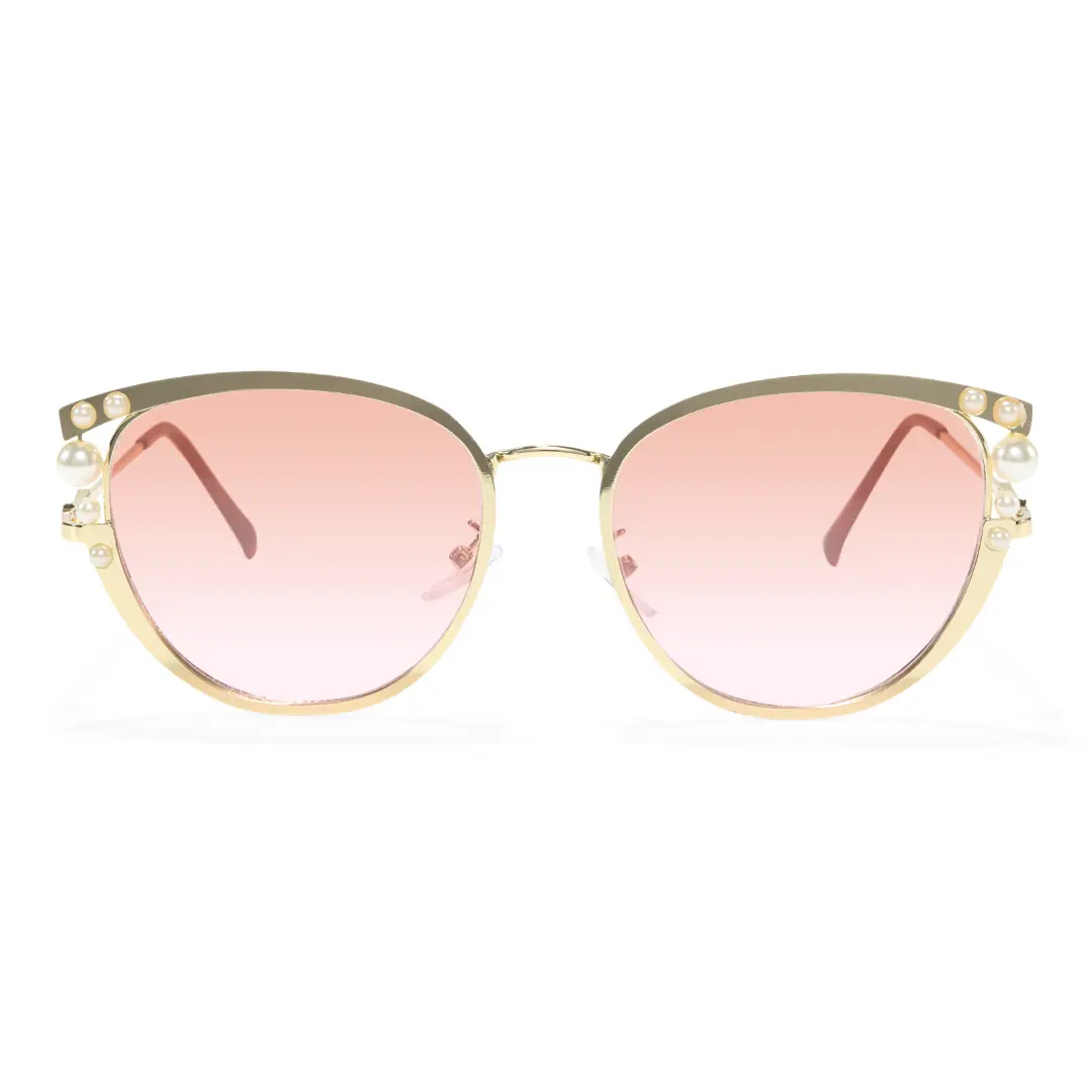 Front view of Mamie cat eye metal sunglasses CM0042505 in pink