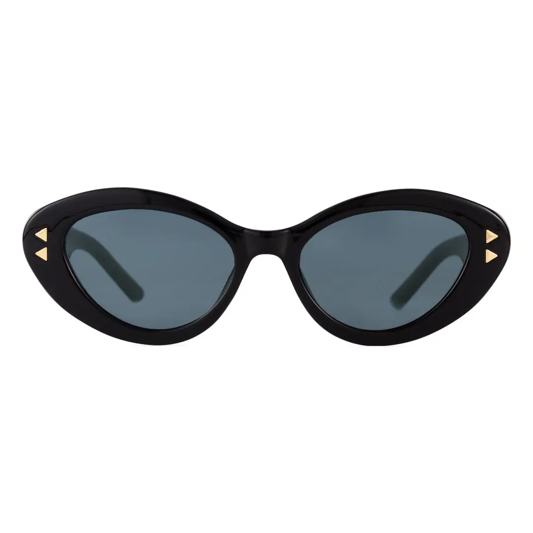 Front view of Awilda fashion cat eye pc sunglasses CP0012212 in black