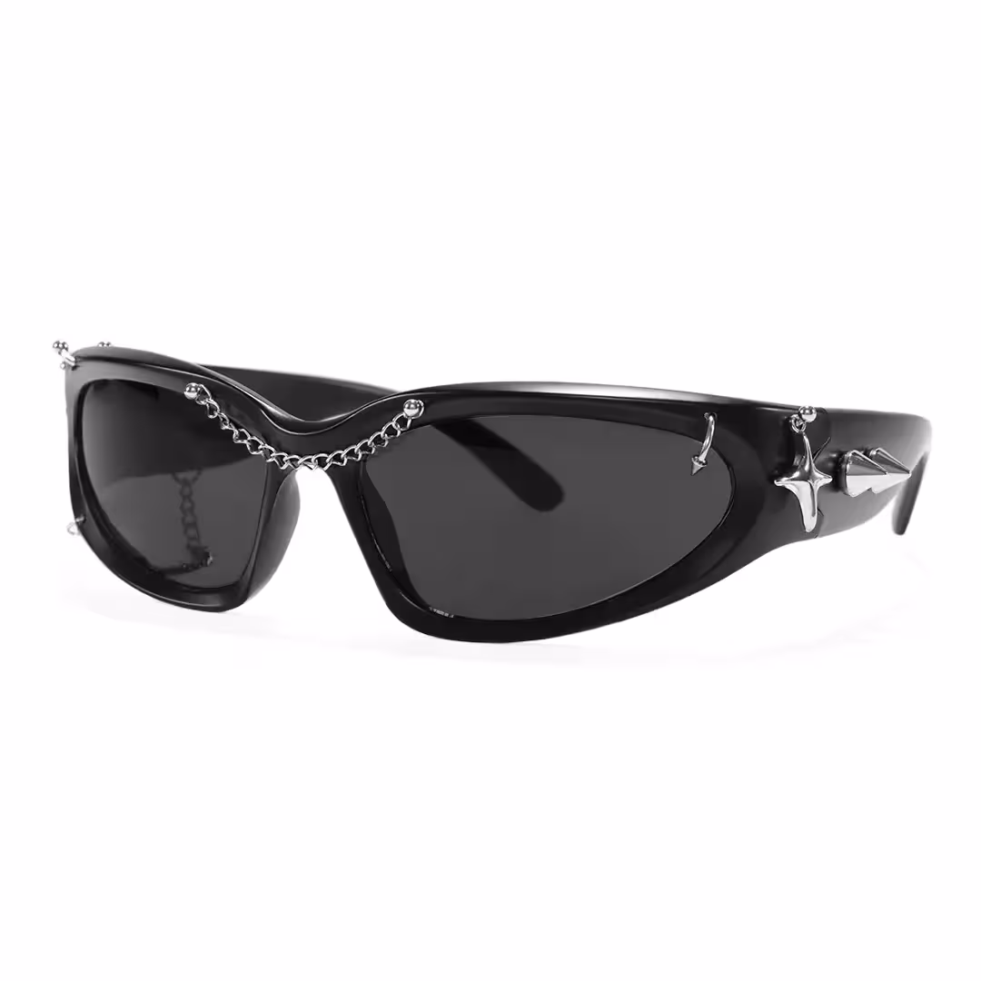 Angle view of Nash cat eye pc handcrafted polarized sunglasses in black. SPU: CP0032511