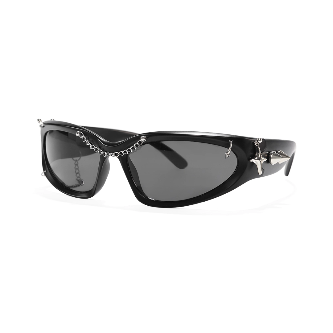 Angle view of Nash cat-eye pc handcrafted polarized sunglasses CP0032511 in black