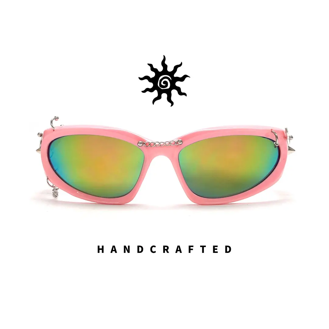 Front view of Nash cat-eye pc handcrafted polarized sunglasses CP0032511 in pink