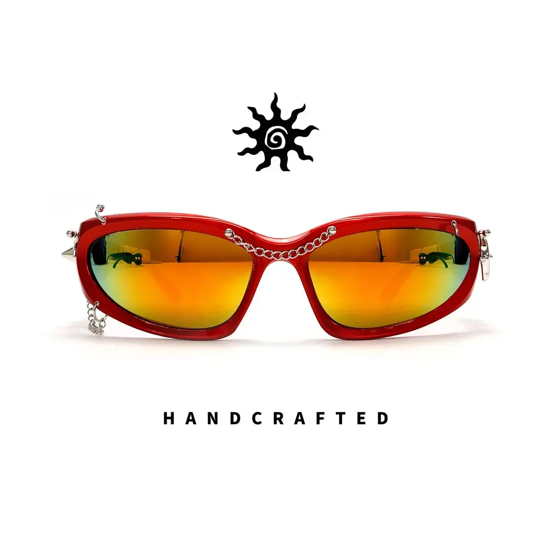 Front view of Nash cat-eye pc handcrafted polarized sunglasses CP0032511 in red