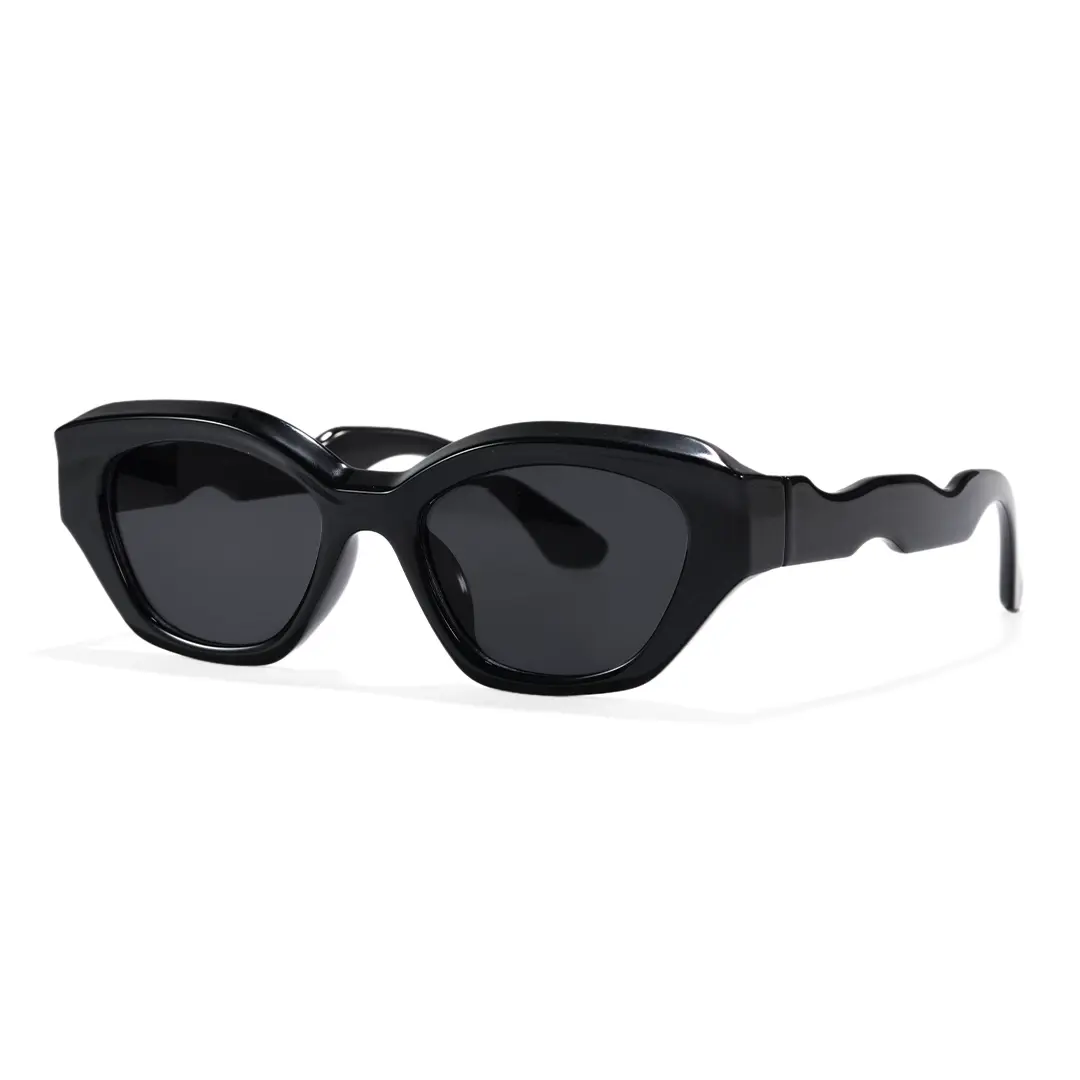 Angle view of Sorrel cat eye pc sunglasses in black. SPU: CP0052604