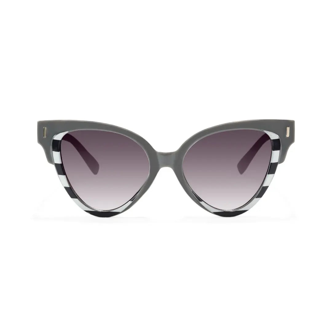 Front view of Moll cat eye pc sunglasses CP0152506 in grey