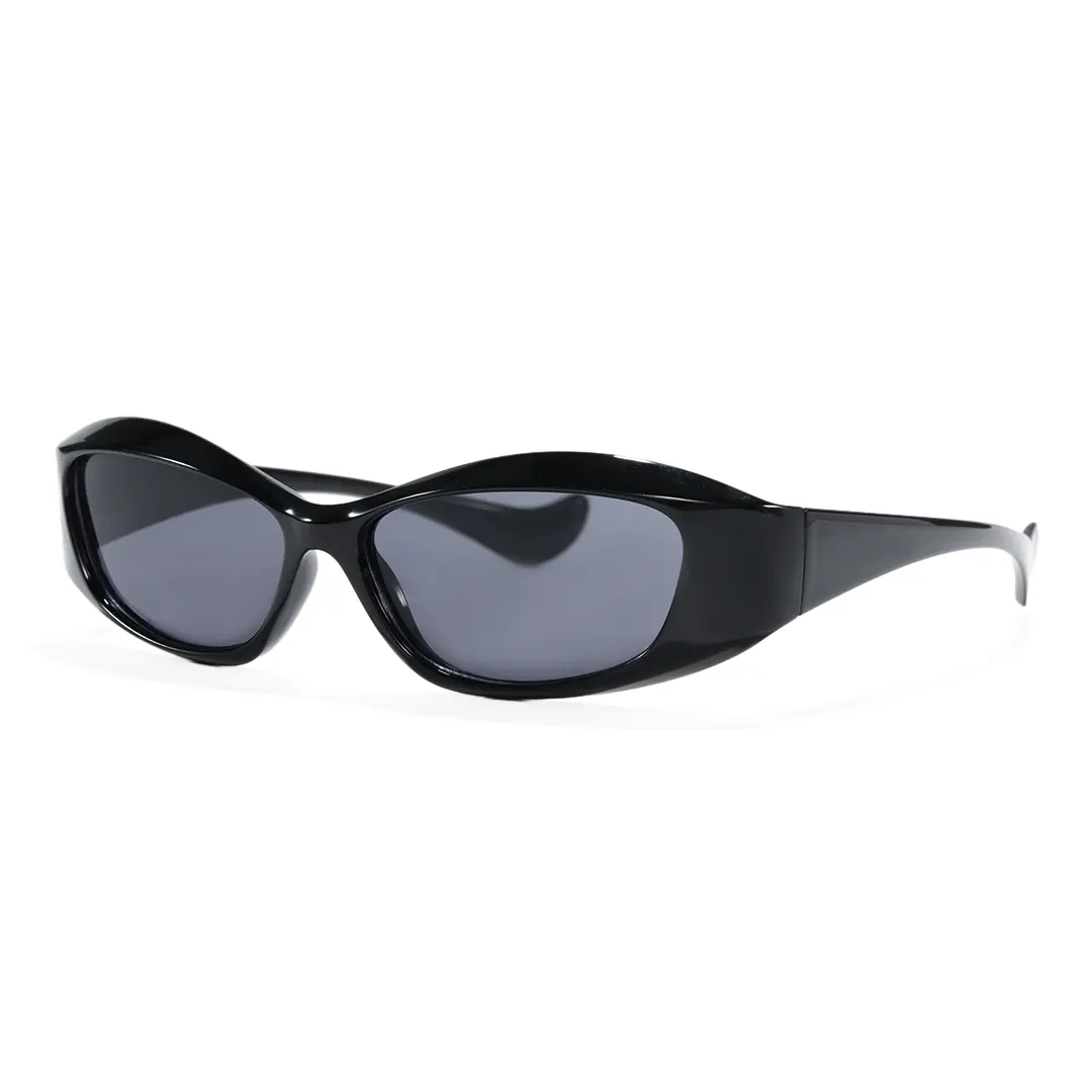 Angle view of Fioleo y2k cat eye pc sunglasses CP0172603 in black