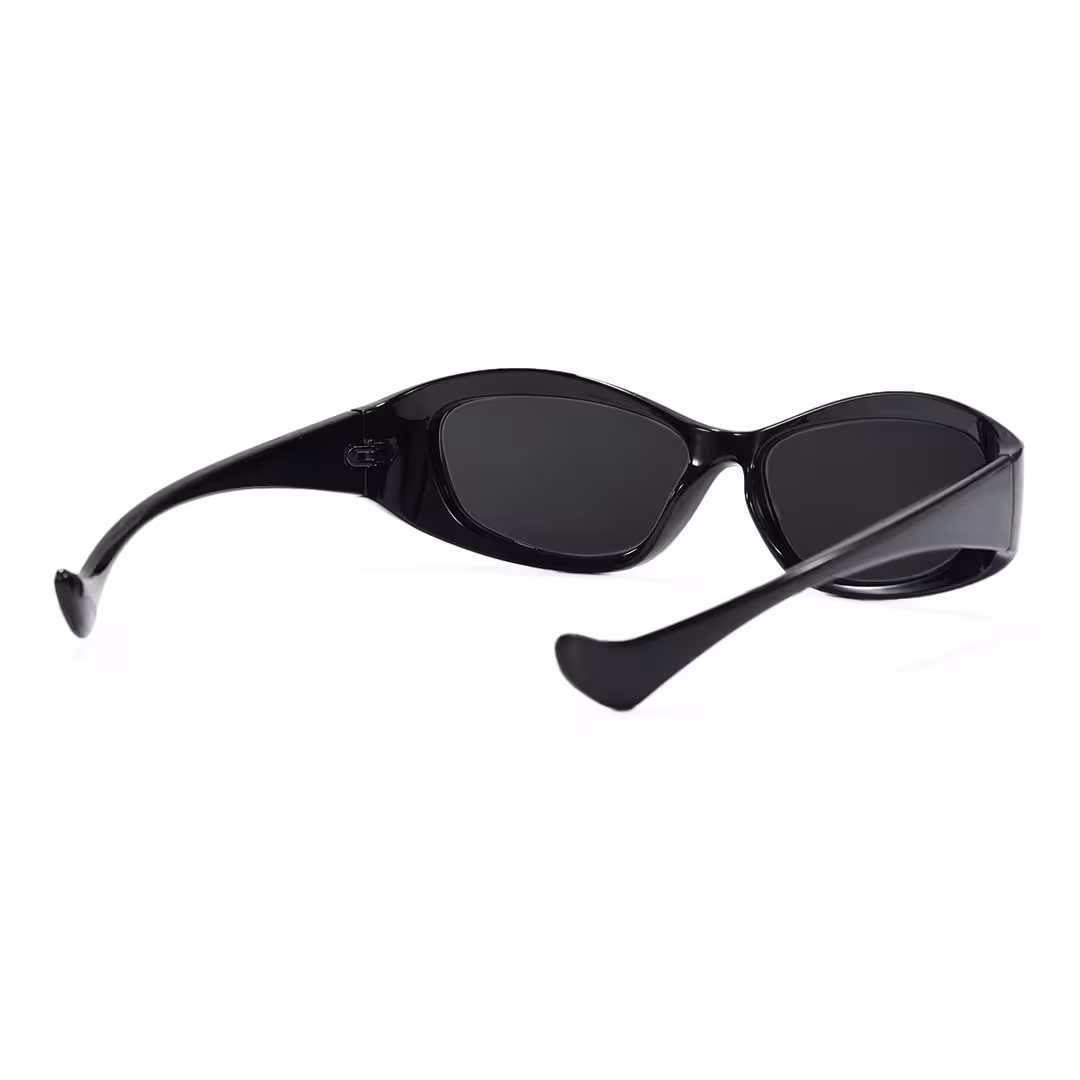 Back view of Fioleo y2k cat eye pc sunglasses in black. SPU: CP0172603