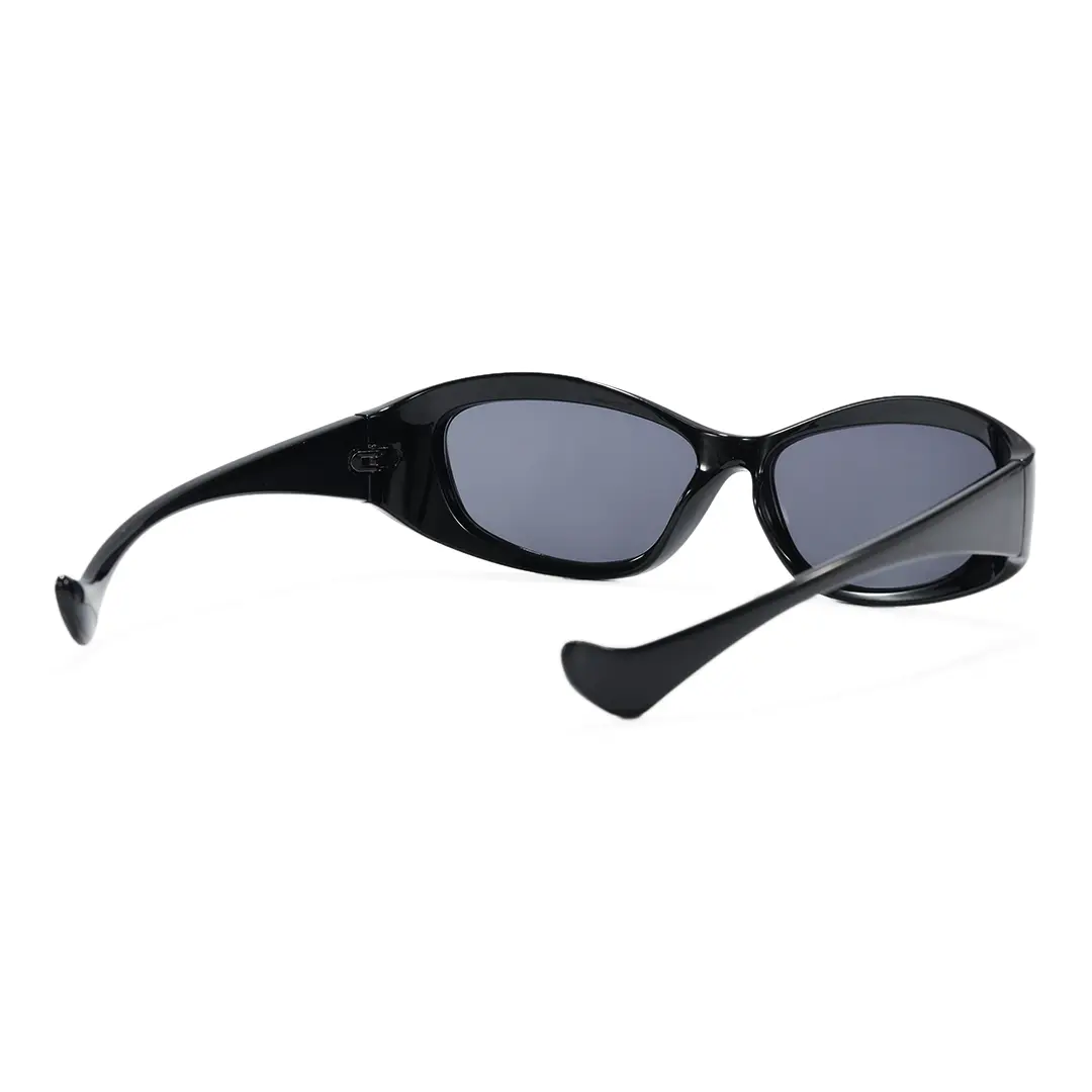 Back view of Fioleo y2k cat eye pc sunglasses CP0172603 in black