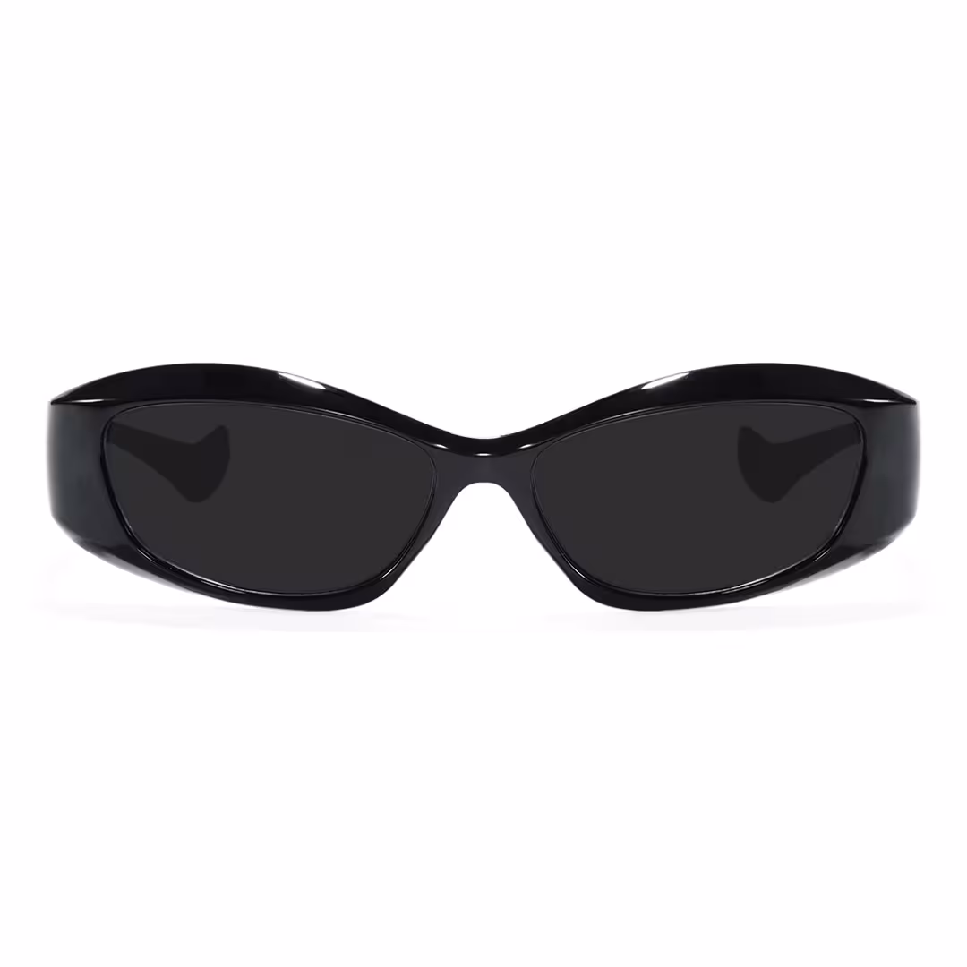 Front view of Fioleo y2k cat eye pc sunglasses CP0172603 in black