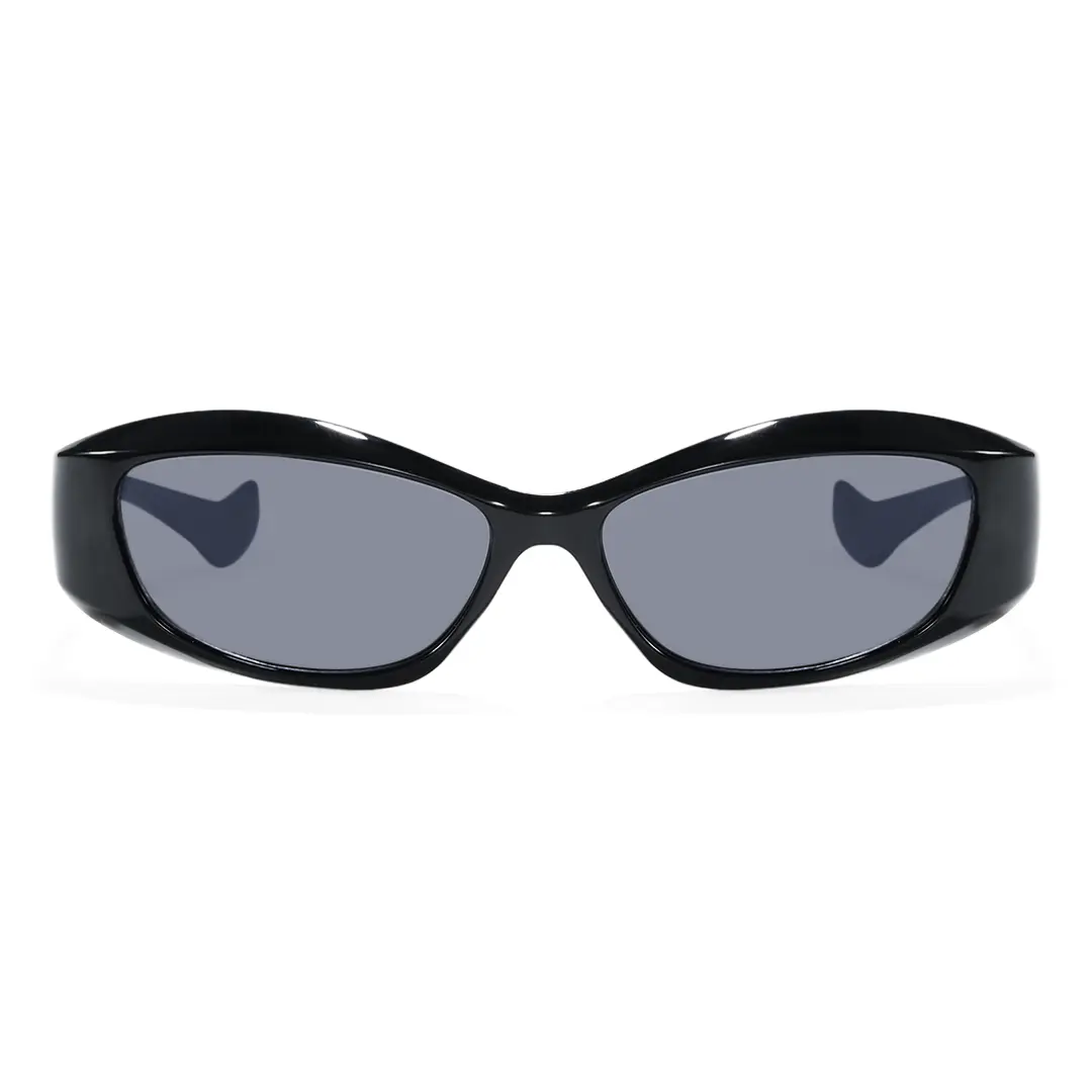 Front view of Fioleo y2k cat eye pc sunglasses CP0172603 in black