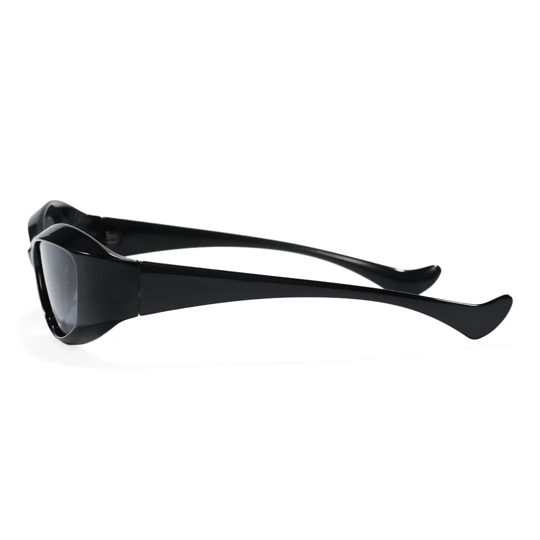 Side view of Fioleo y2k cat eye pc sunglasses CP0172603 in black