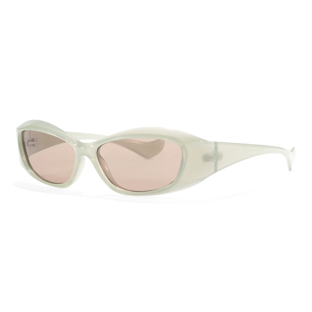 Angle view of Fioleo cat eye pc sunglasses CP0172603 in green
