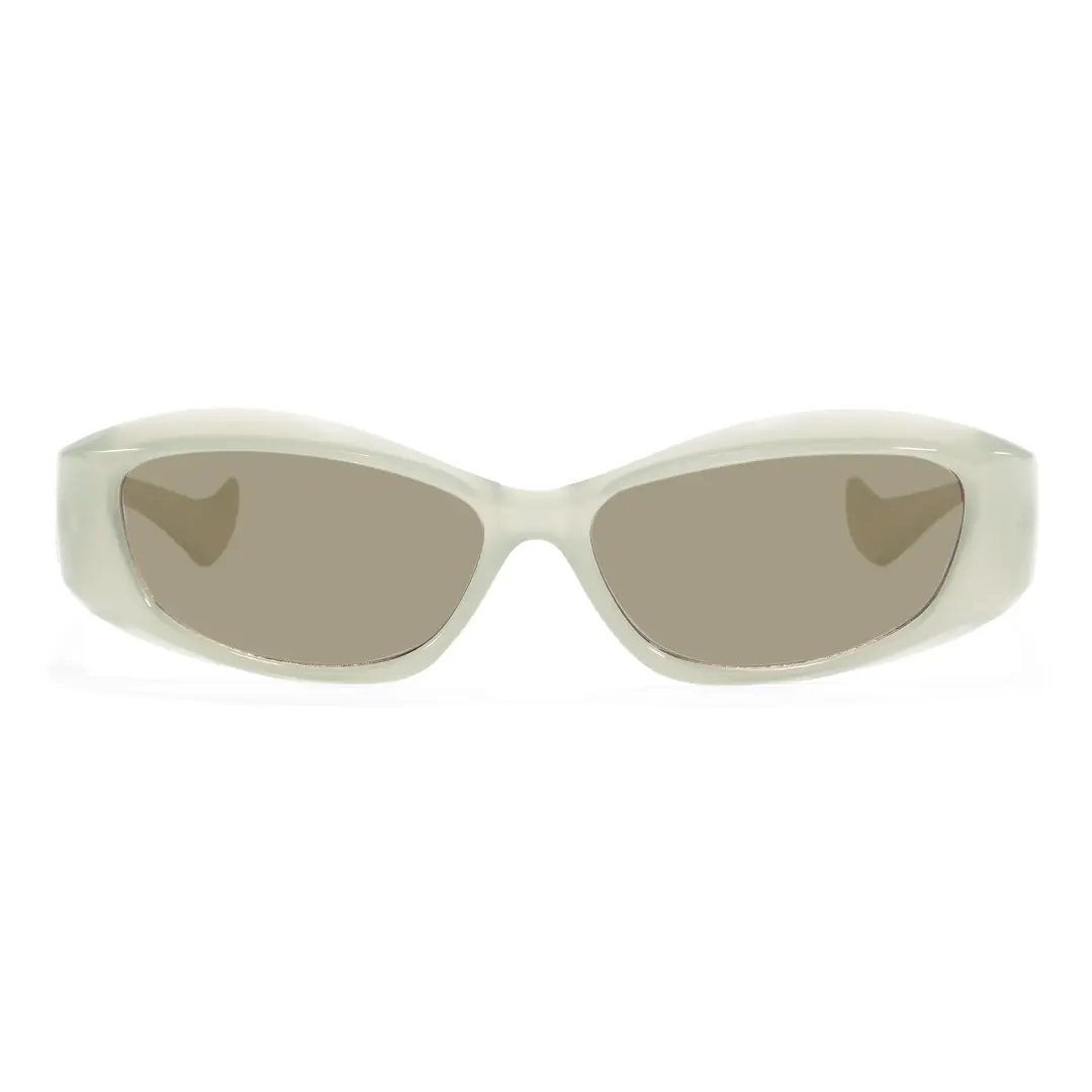 Front view of Fioleo y2k cat eye pc sunglasses CP0172603 in green