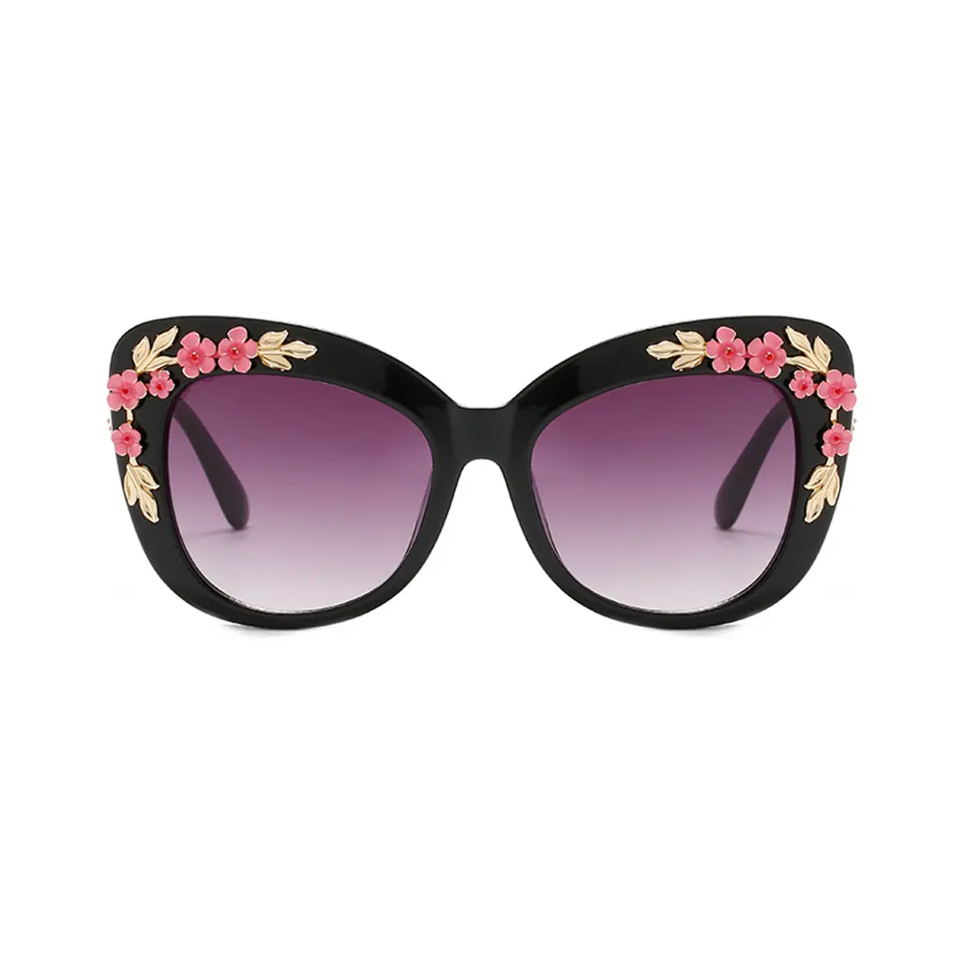 Front view of Maren cat eye pc sunglasses CP0262507 in black