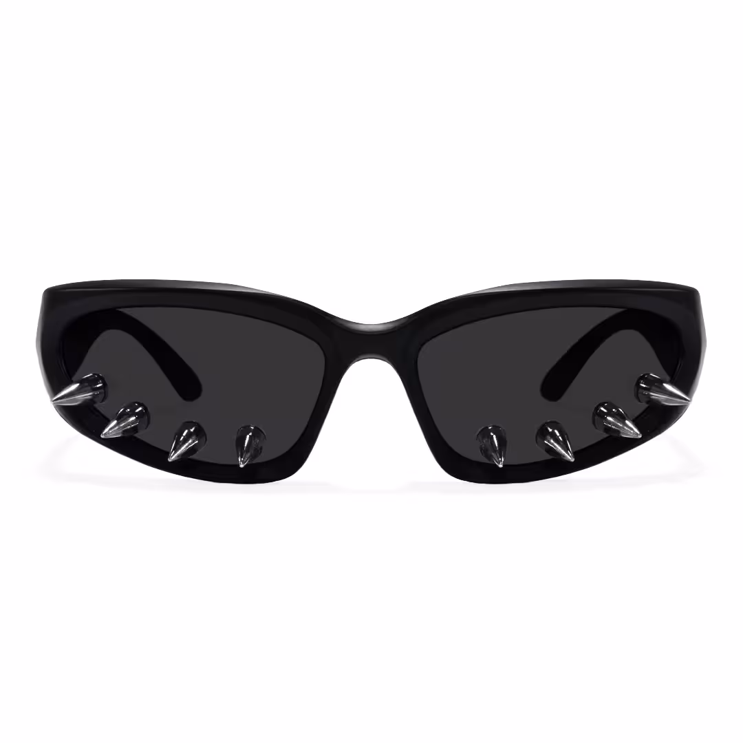 Front view of Nex cat eye pc handcrafted polarized sunglasses CP0292605 in black