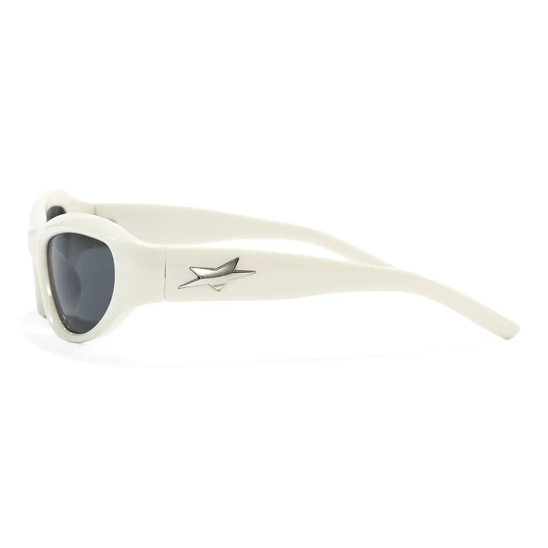 Side view of Zennia cat eye pc sunglasses CP0302603 in beige