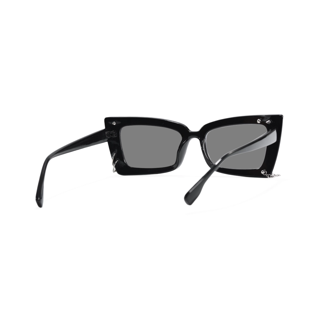 Back view of Marlo cat-eye tr90 handcrafted polarized sunglasses CR0032509 in black