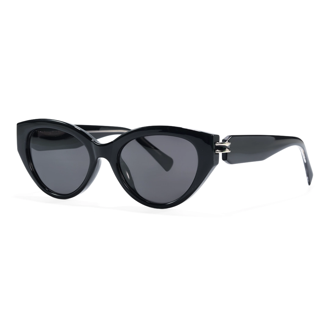 Angle view of Zoe cat eye tr90 sunglasses CR0042604 in black