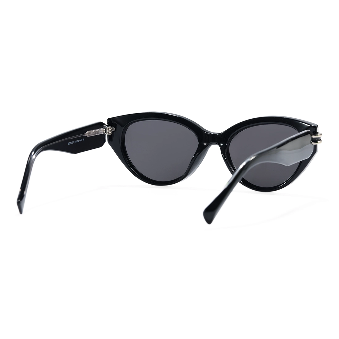 Back view of Zoe cat eye tr90 sunglasses CR0042604 in black