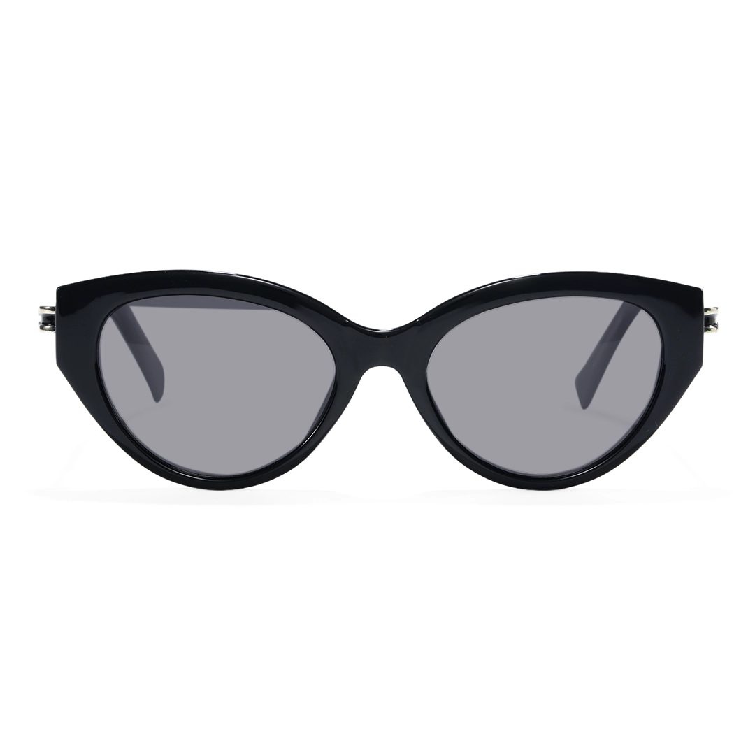 Front view of Zoe cat eye tr90 sunglasses CR0042604 in black