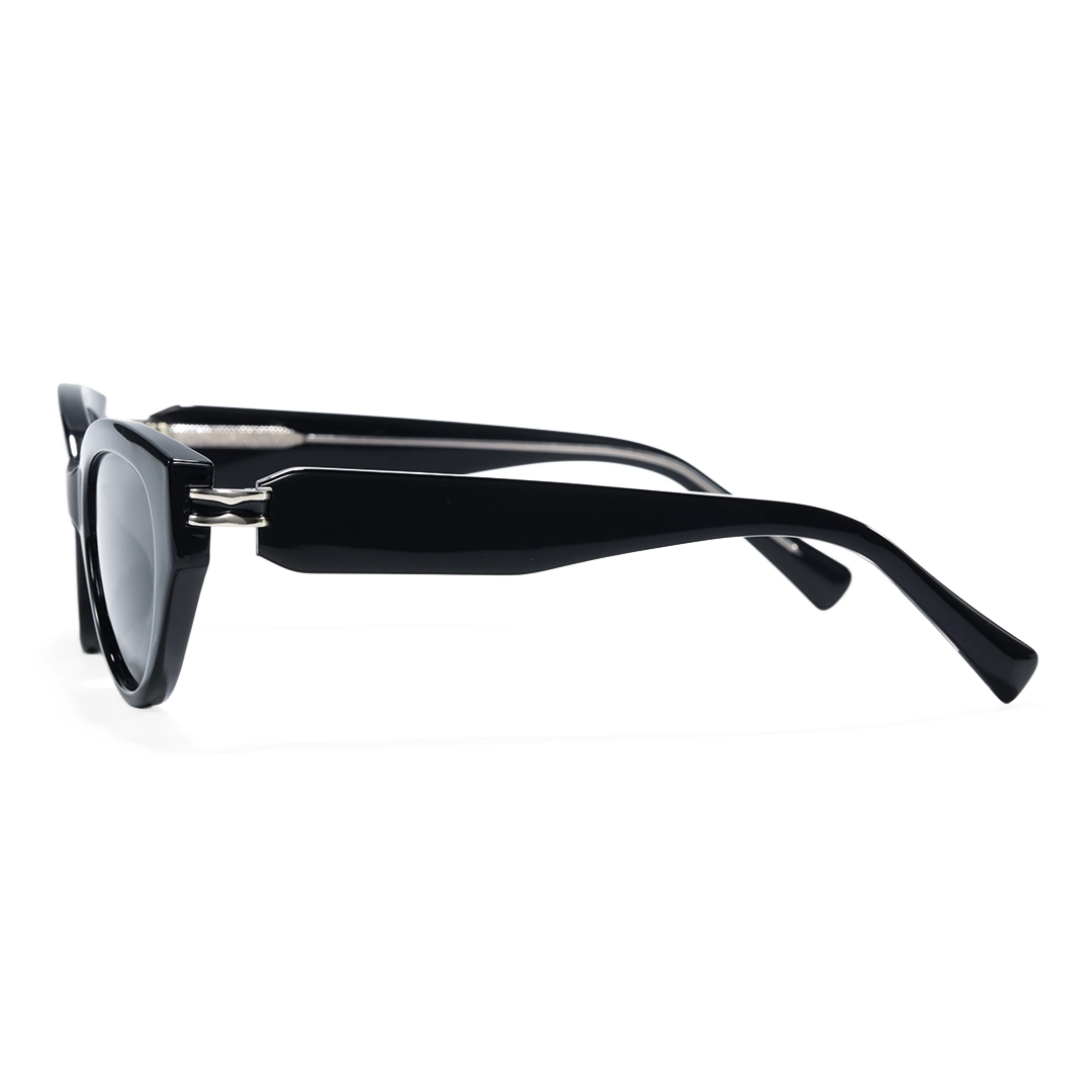 Side view of Zoe cat eye tr90 sunglasses CR0042604 in black