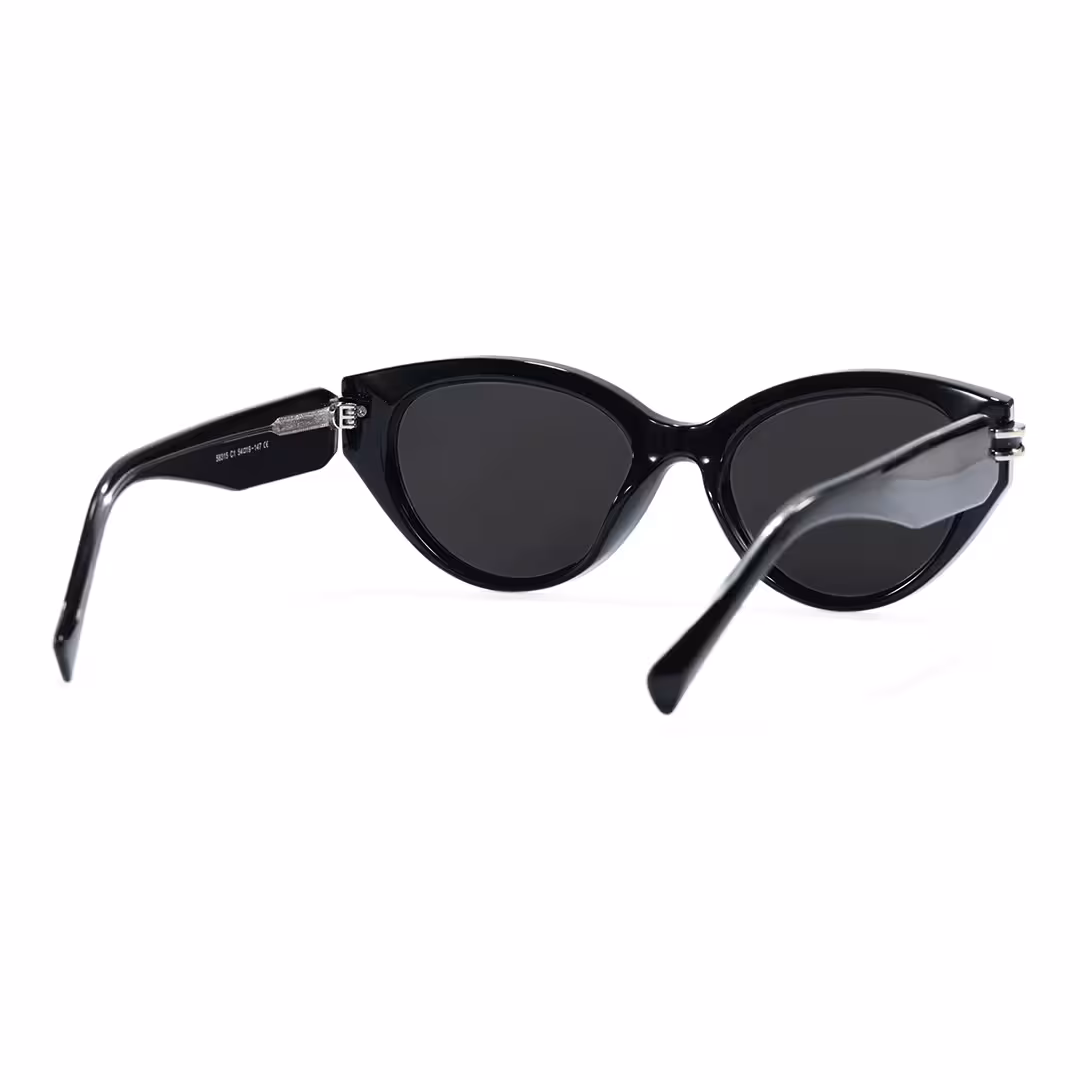 Back view of Zoe fashion cat eye tr90 sunglasses CR0042604 in black