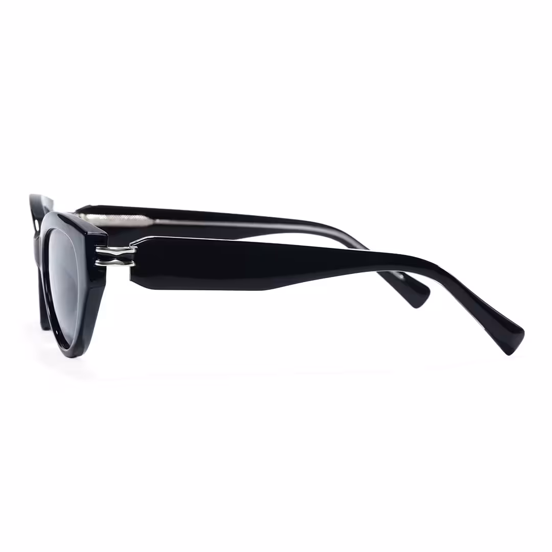 Side view of Zoe fashion cat eye tr90 sunglasses CR0042604 in black