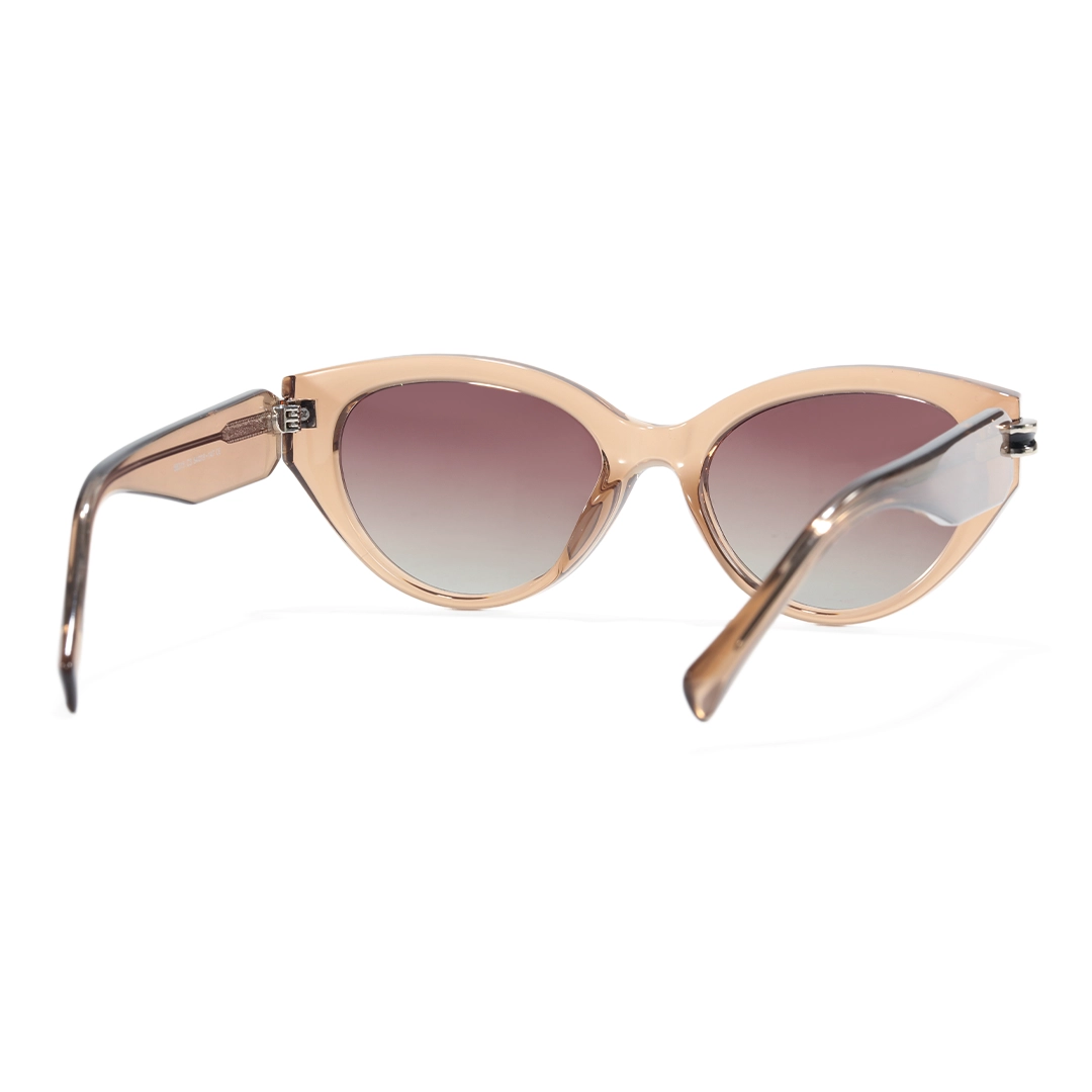 Back view of Zoe cat eye tr90 sunglasses CR0042604 in brown