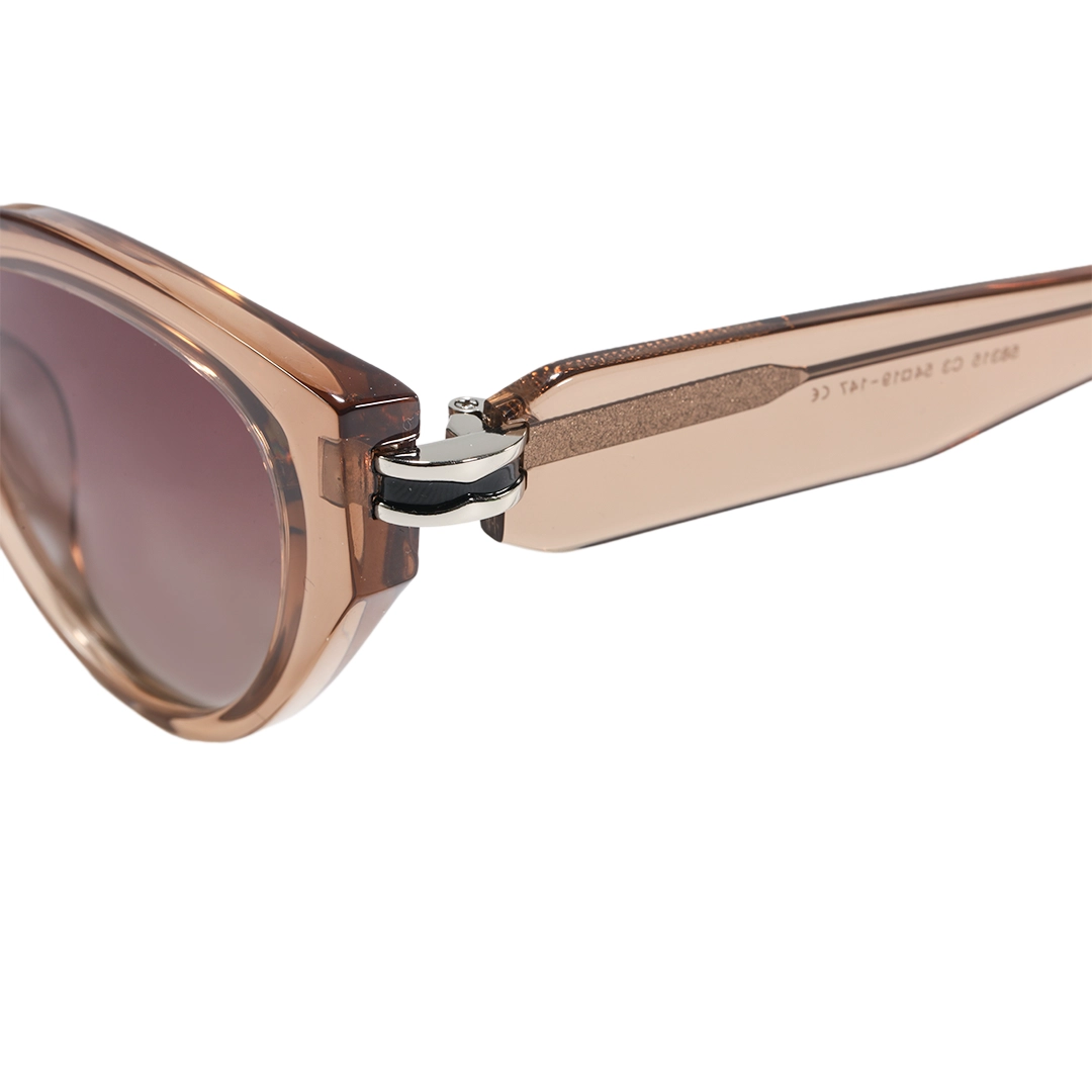 End piece detail of Zoe cat eye tr90 sunglasses CR0042604 in brown