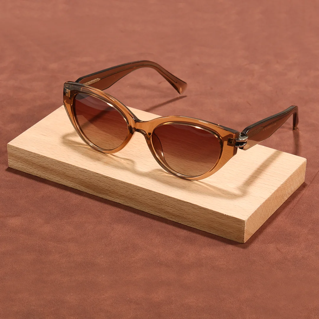 Scene view of Zoe cat eye tr90 sunglasses CR0042604 in brown