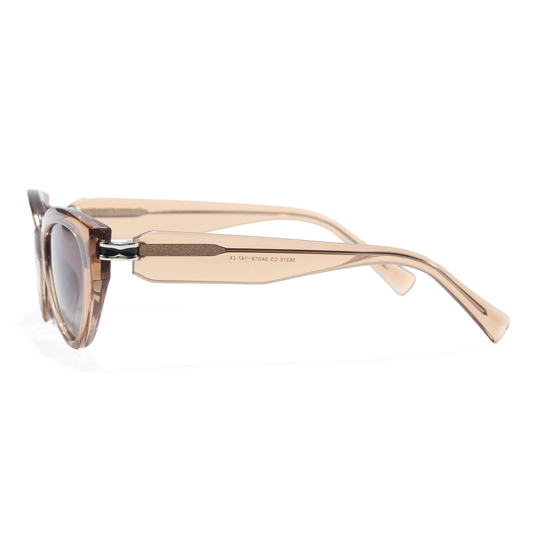 Side view of Zoe cat eye tr90 sunglasses CR0042604 in brown