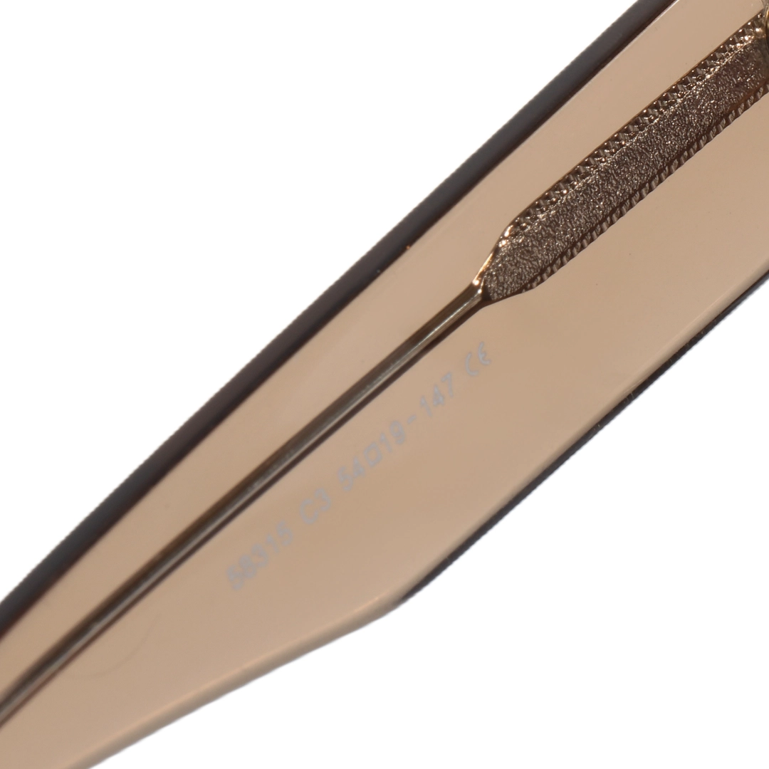 Temple detail of Zoe cat eye tr90 sunglasses CR0042604 in brown