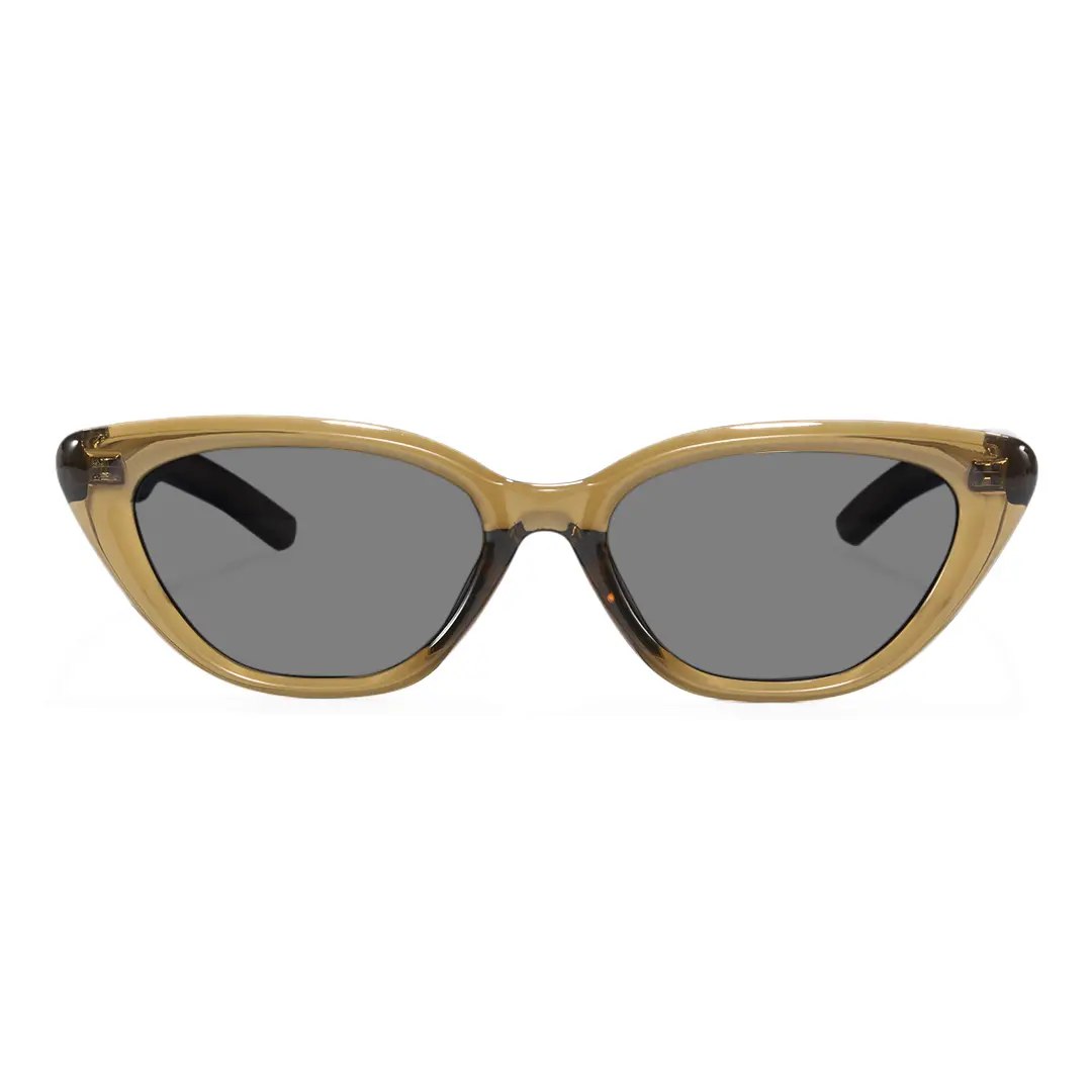 Front view of Bnew cat eye tr90 sunglasses CR0272403 in army green