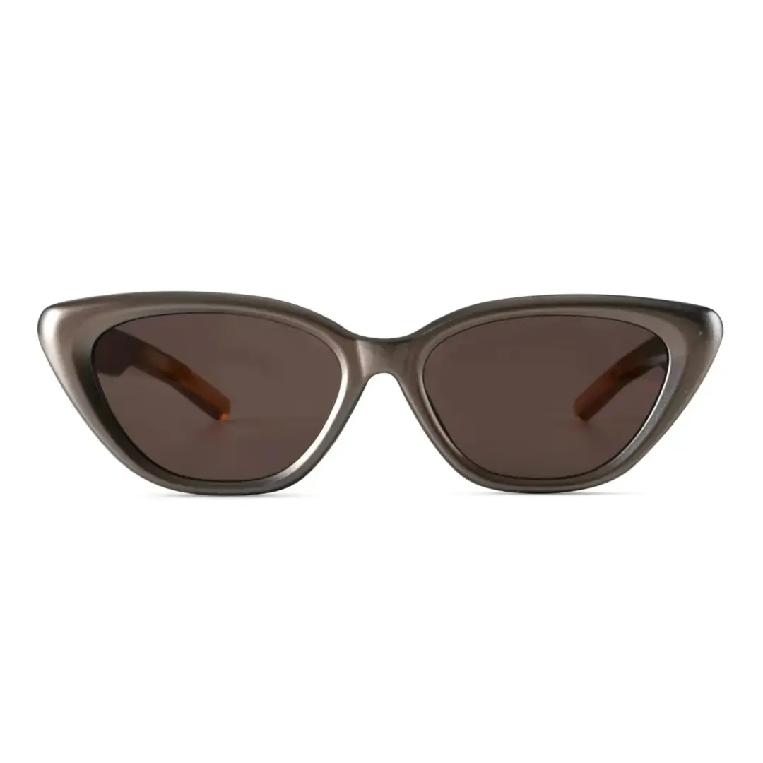 Front view of Bnew cat eye tr90 sunglasses CR0272403 in brown