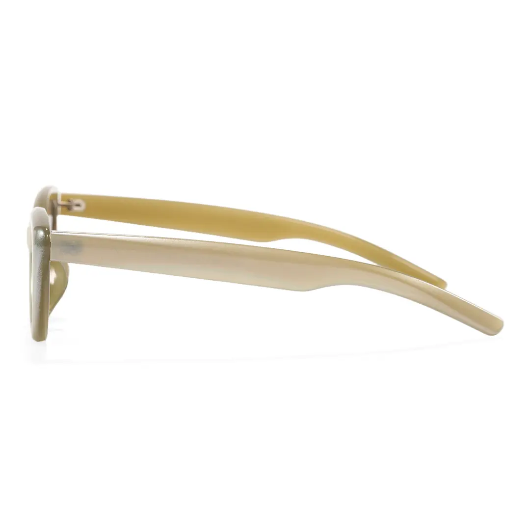 Side view of Bnew cat eye tr90 sunglasses CR0272403 in green