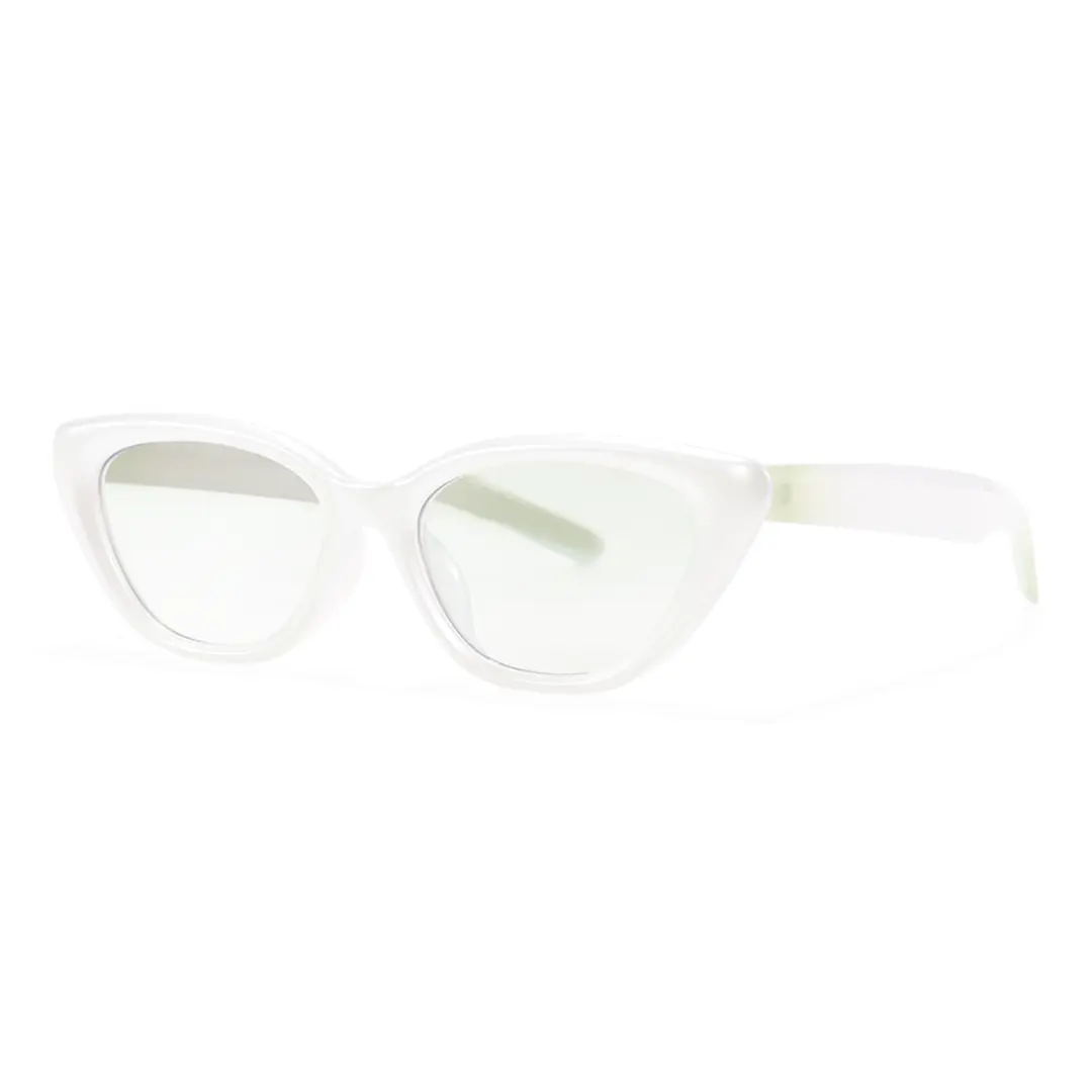 Angle view of Bnew cat eye tr90 sunglasses CR0272403 in white