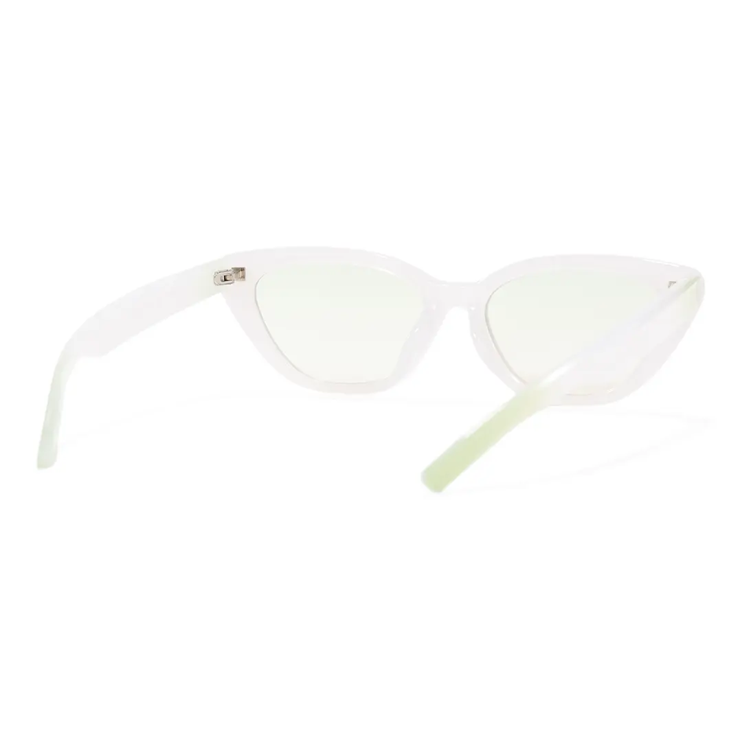 Back view of Bnew cat eye tr90 sunglasses CR0272403 in white