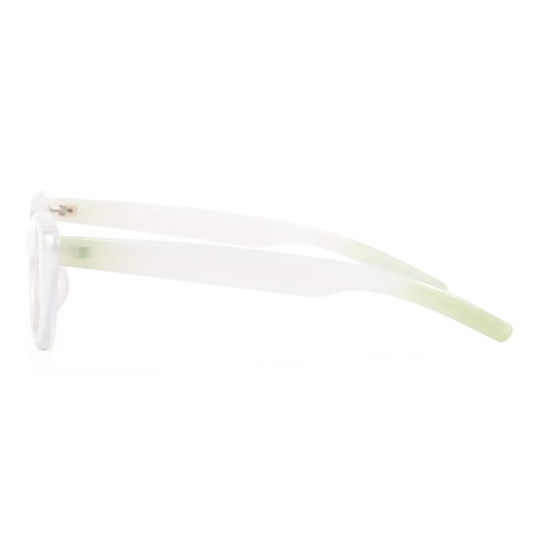 Side view of Bnew cat eye tr90 sunglasses CR0272403 in white
