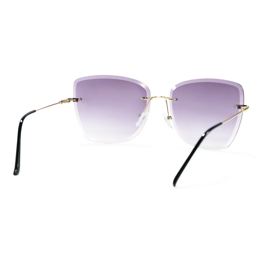 Back view of Paula cat eye metal sunglasses CX0102505 in gray