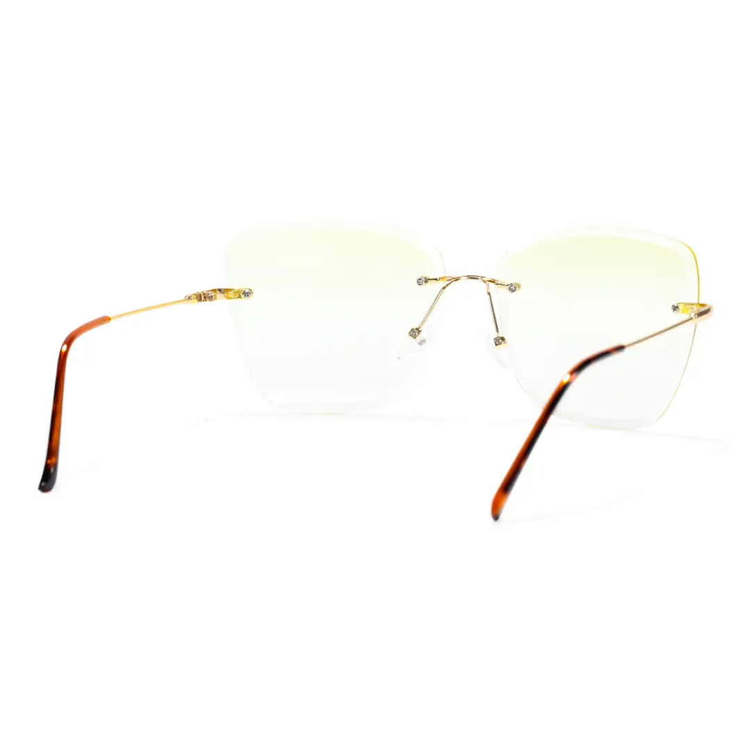 Back view of Paula cat eye metal sunglasses CX0102505 in yellow