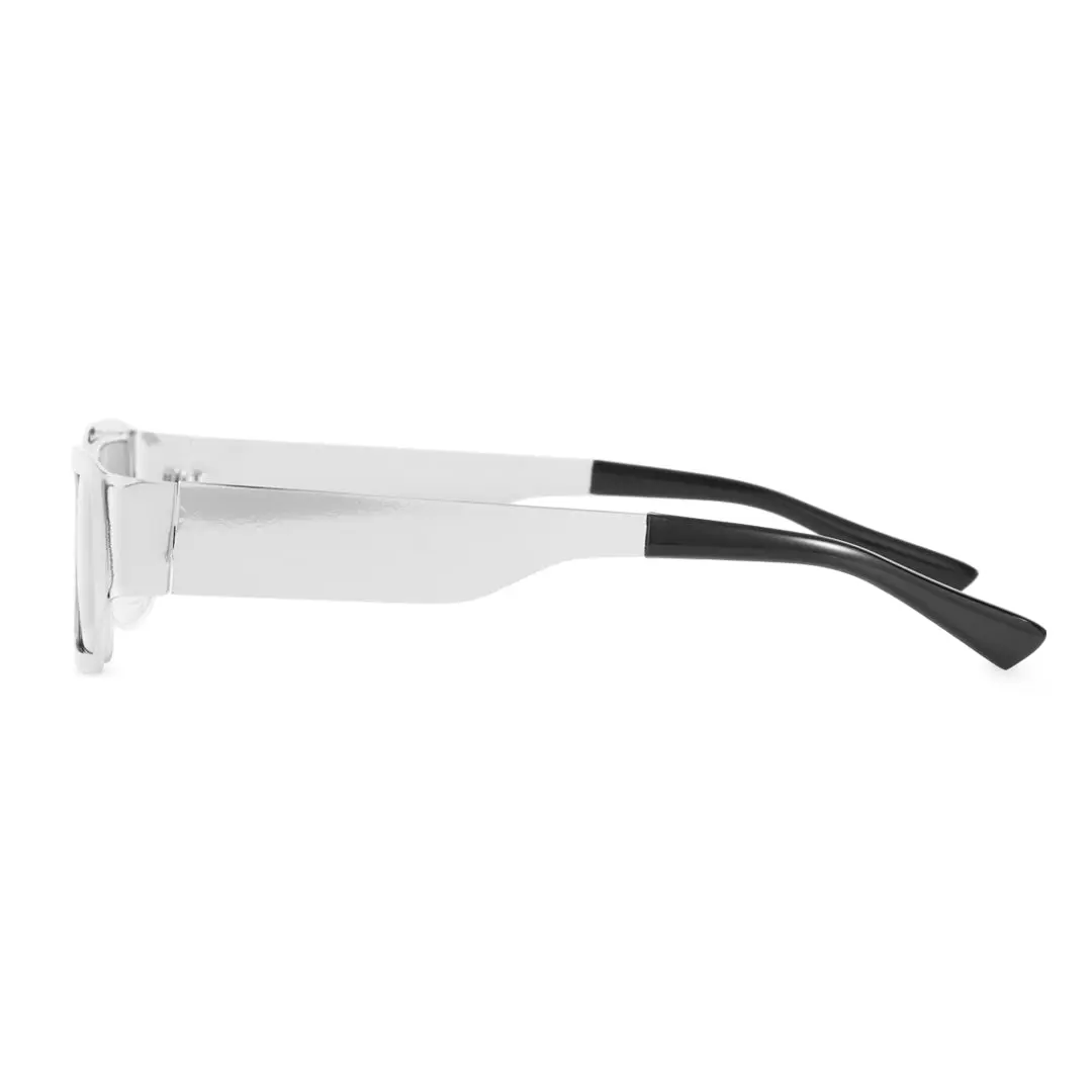 Side view of Taffy fashion rectangle metal sunglasses EM0072406 in grey