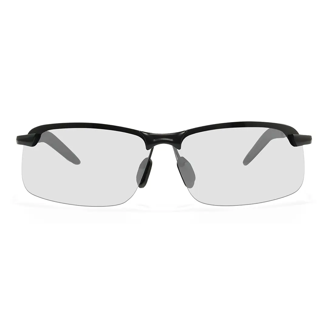 Front view of Kara rectangle metal sunglasses EM0072502 in grey