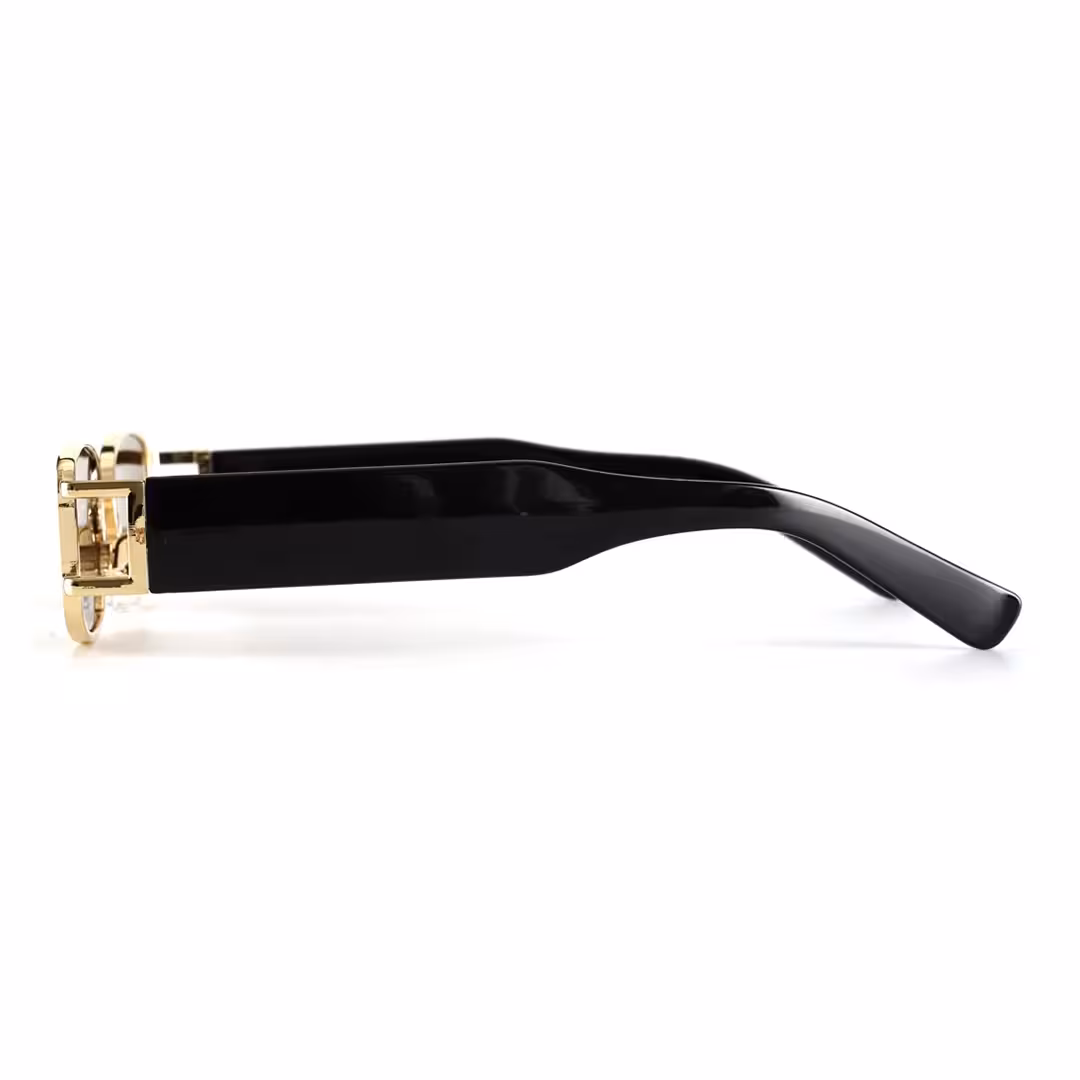 Side view of Bitle rectangle metal sunglasses in brown. SPU: EM0192303