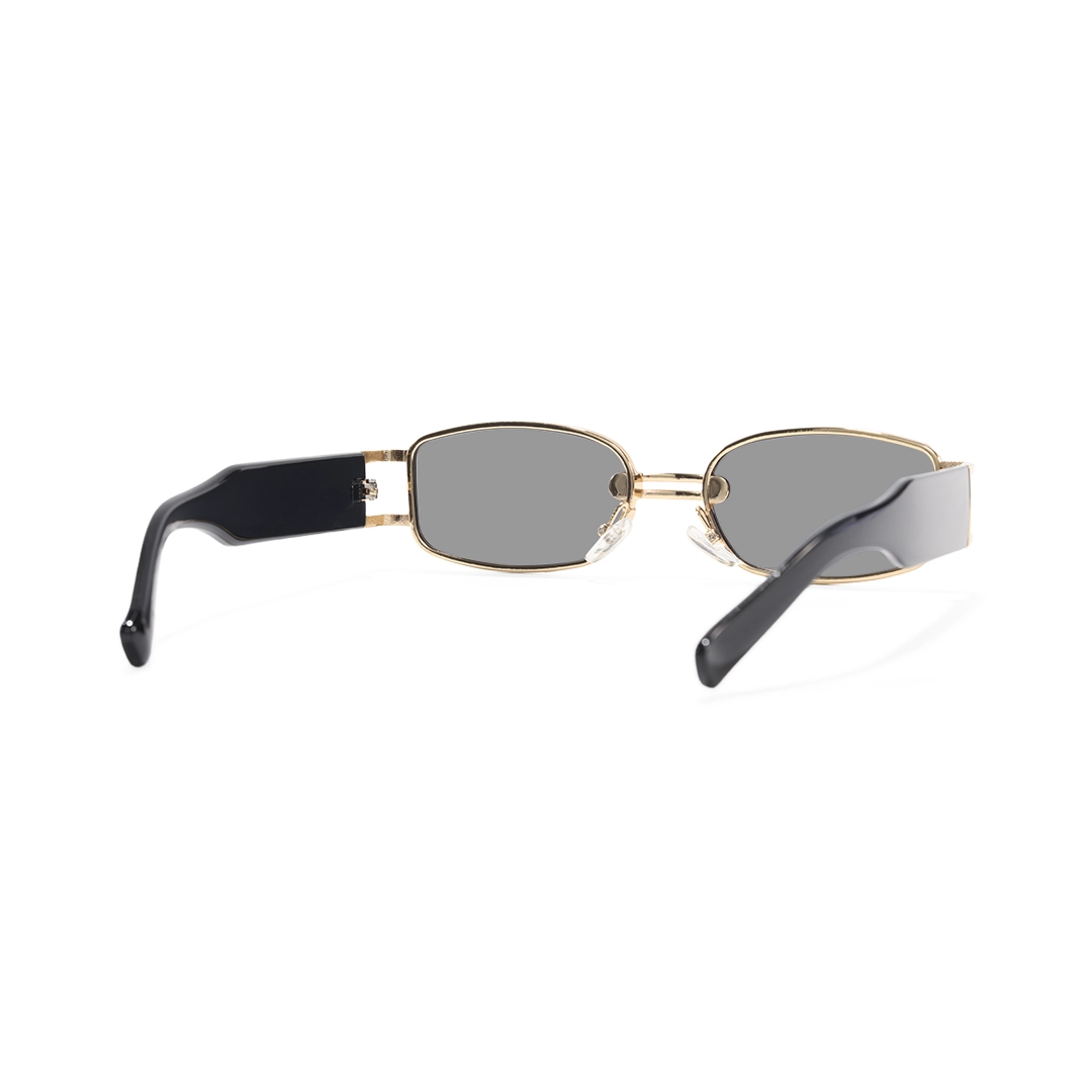 Back view of Bitle rectangle metal sunglasses EM0192303 in gold
