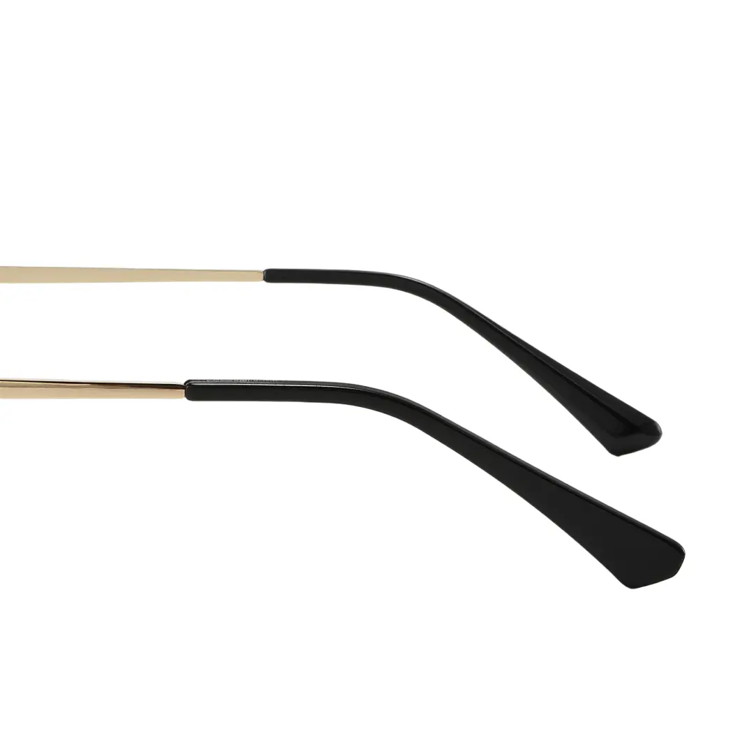 Temple detail of Halley rectangle metal sunglasses EM0212507 in gold