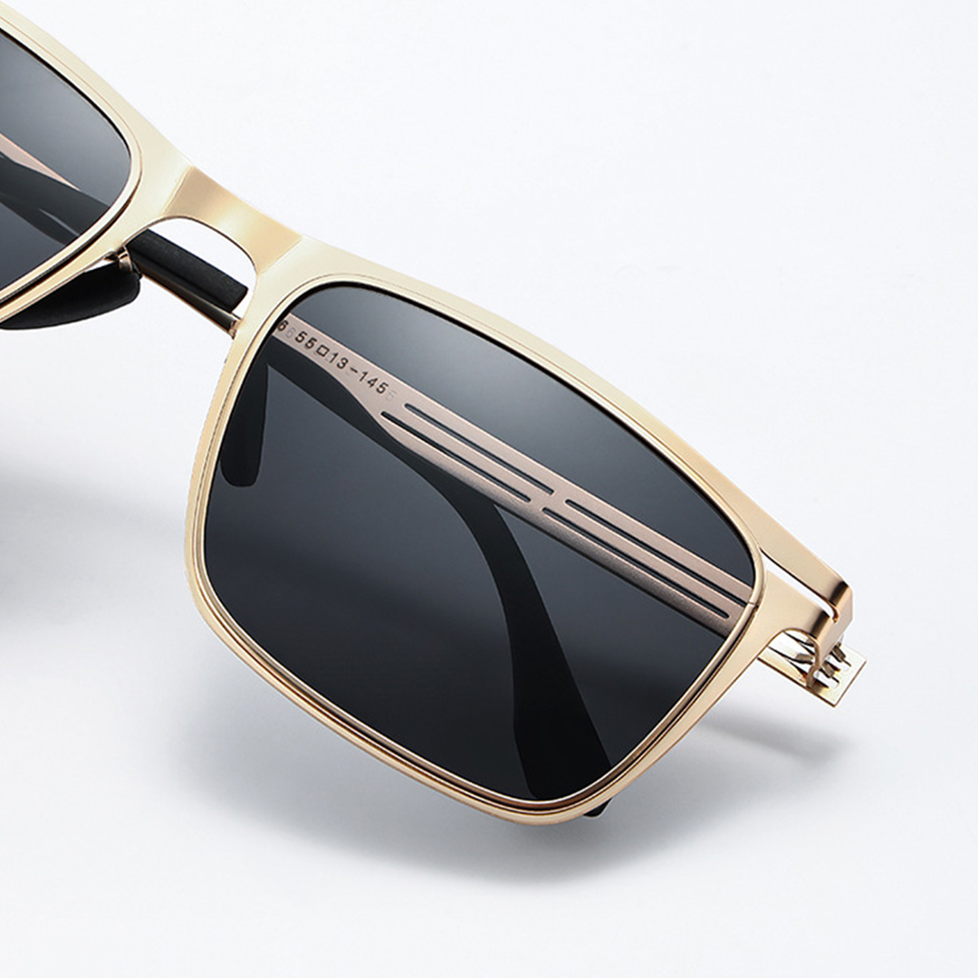 Frame detail view of Roman rectangle metal sunglasses EM0382508 in gold