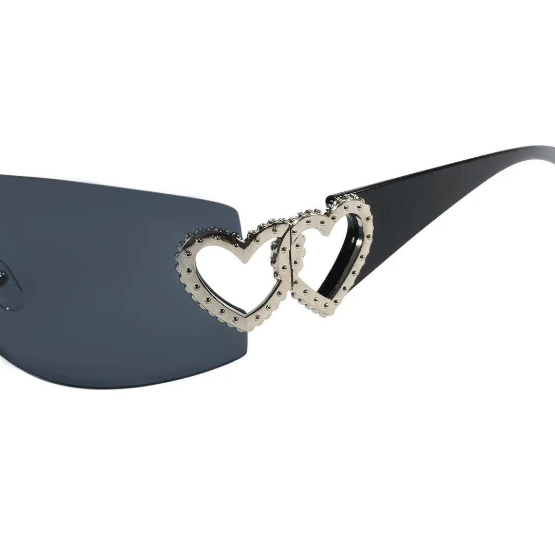 Frame detail view of Marnie y2k rectangle pc sunglasses EP0022604 in black