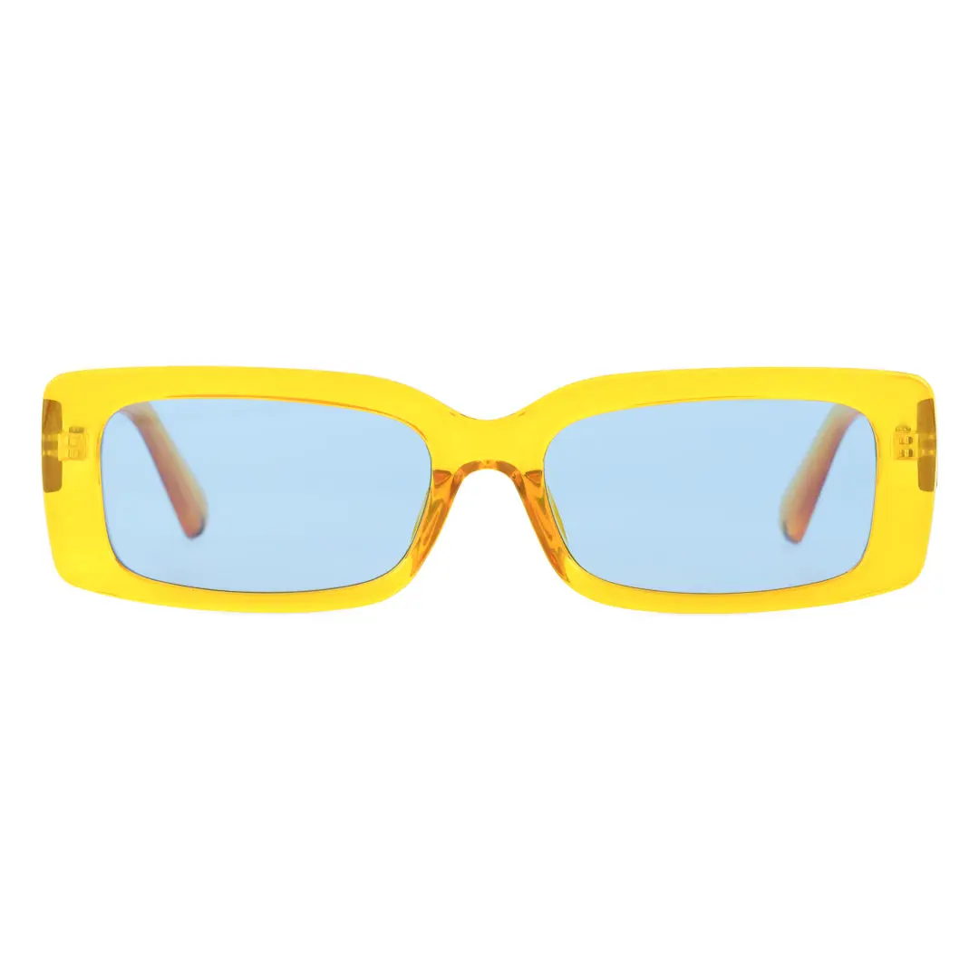 Front view of Martist fashion rectangle pc sunglasses EP0042212 in yellow