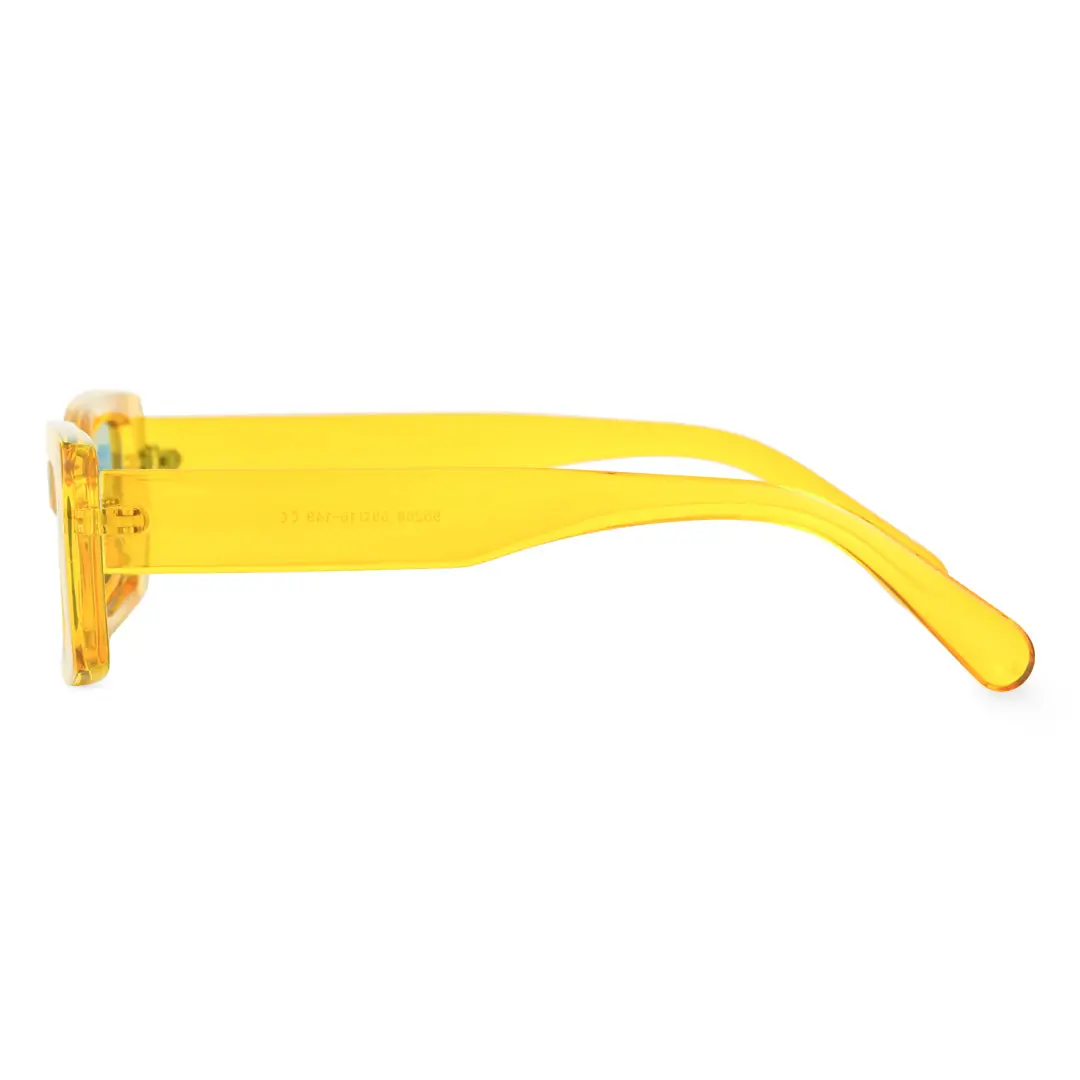 Side view of Martist fashion rectangle pc sunglasses EP0042212 in yellow