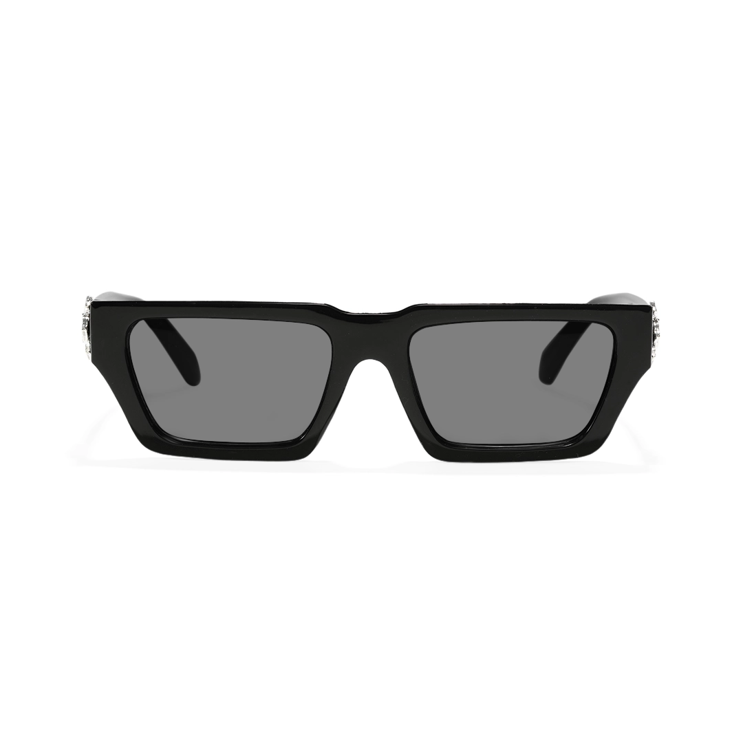 Front view of Kross rectangle pc sunglasses EP0082511 in black