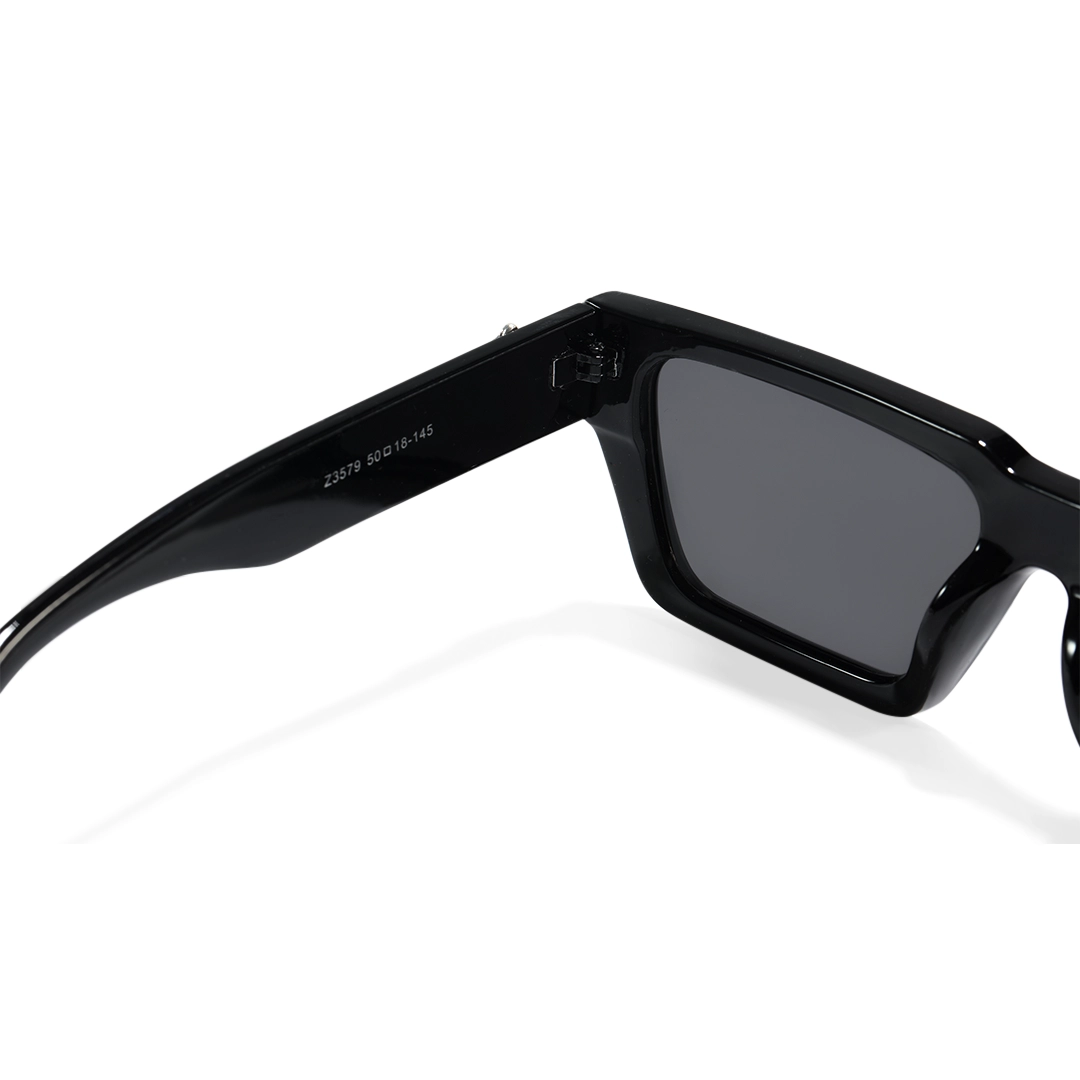 Hinge detail of Kross rectangle pc sunglasses EP0082511 in black